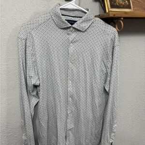 Daniel Cremieux White Geometric Pattern Shirt